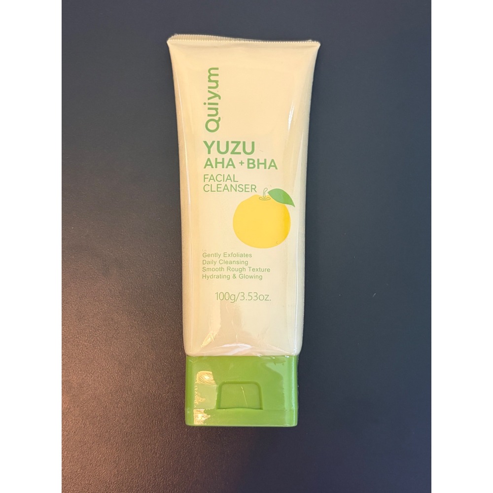 Quiyum Yuzu AHA BHA Facial Cleanser 100g Gentle Exfoliating Wash QY99527B NEW